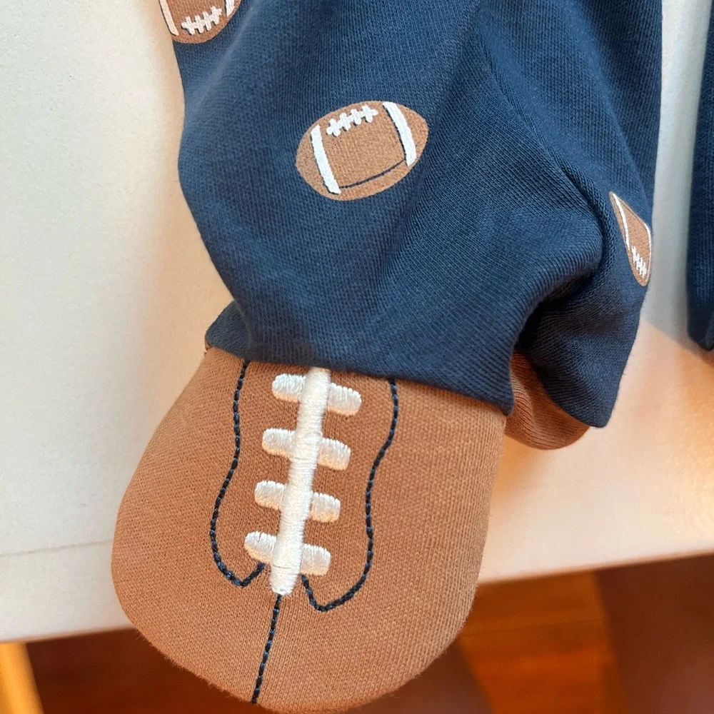 Blue Football Baby Onesie with Bib My First Game Day